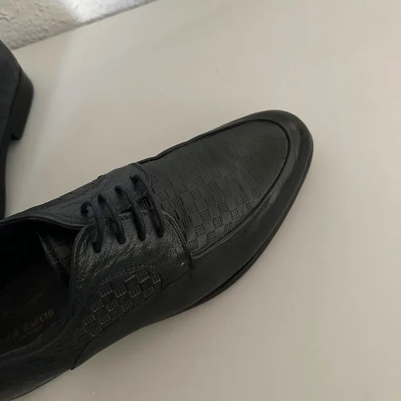 Men's Classic Premium‎ Leather Dress ShoesLace-Up Oxford Navy Leather Outsole
